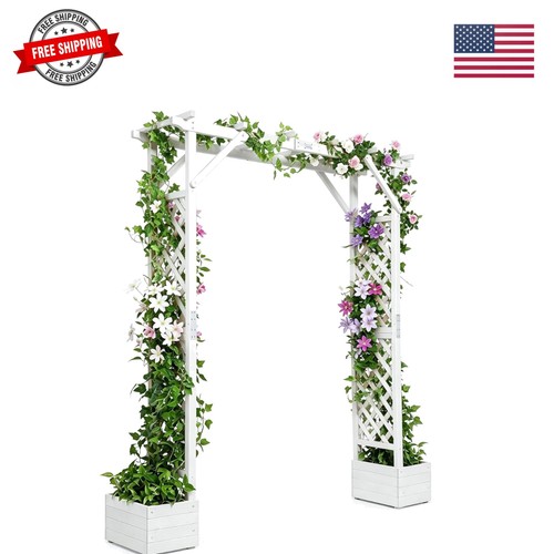 Wooden garden arbor with - garden,