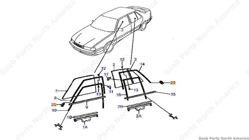 Genuine saab door window seal - door,
