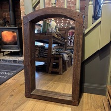Large Rustic Arched Mirror -  Chunky Rustic Frame - Unique Decorative Mirror
