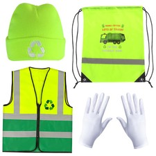Garbage Man Costume Waste Management Recycle Trash Costume Accessories Set Sa