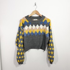 Zara Sequin Argyle Jumper Size