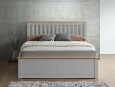 Melbourne Wooden Grey Ottoman