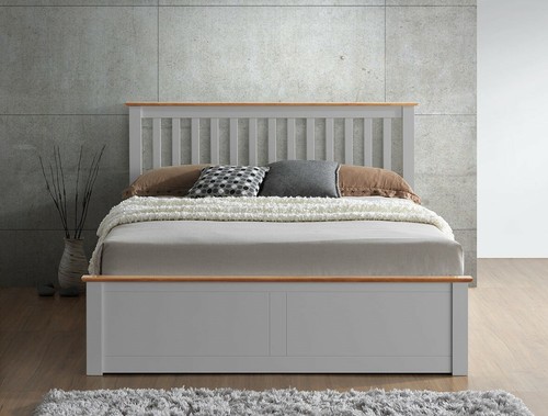Melbourne wooden grey ottoman - wooden,