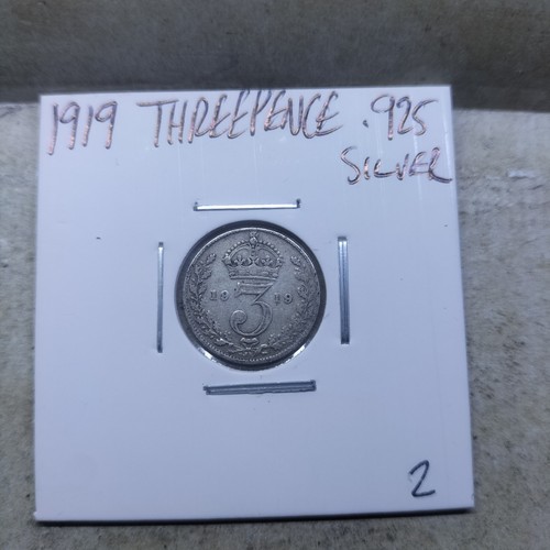 1919 three pence - three, king