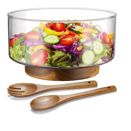 Glass salad bowl - salad, with