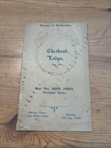 1920 cheshunt lodge masonic - 1920,