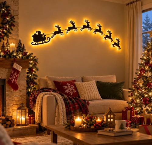 Sleigh reindeer wall - sleigh/reindeer,