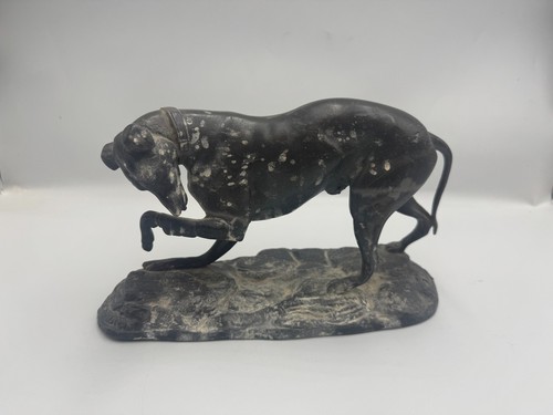 Antique lead greyhound dog - antique,