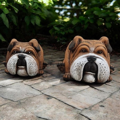 English bulldog planter resin - english,