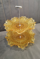 Vintage Art Deco 2 Tier Amber