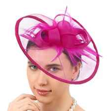 Pillbox Hat Fascinator Hat Tulle Flower Derby Hat Women Bridal Shower Hairband