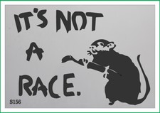 Banksy it's not a race airbrush paint spray stencil premium mylar