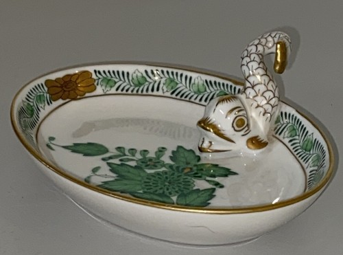Vintage herend green bouquet - herend,