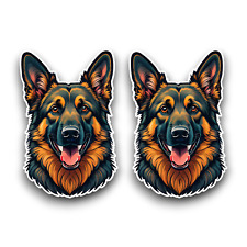 2x Small Funny German Shepherd Dog Vinyl Sticker Decals For Car Laptop 70x46mm