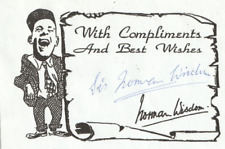 Comedian Comedy Legend Sir Norman Wisdom Hand Signed Compliments Slip Autograph