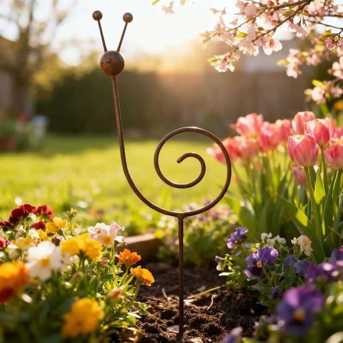 Rusty metal snail garden - snail,
