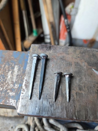 Rose head hand forged nails - rose,