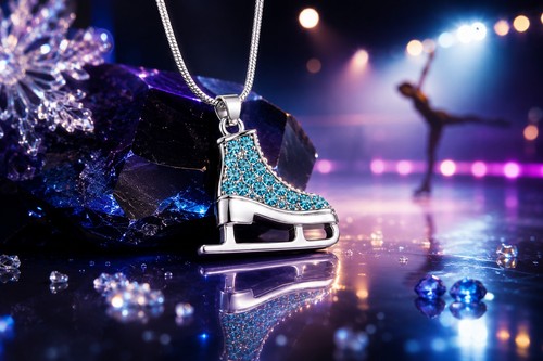 Skate pendant necklace silver - skate,