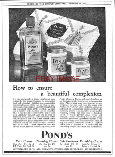 1929 advert ponds - 1929, &
