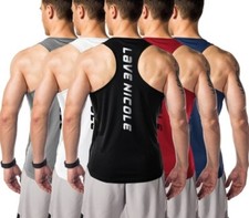 Lave nicole 5 Pack Men's Multicoloured Gym Training Muscle Vests Size XL