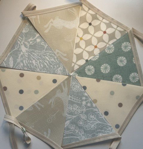 Handmade oilcloth bunting - handmade,