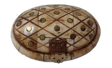 Trinket Box Jewellery Box with Owl Clasp made with Camel Bone & Brass Oval Shape