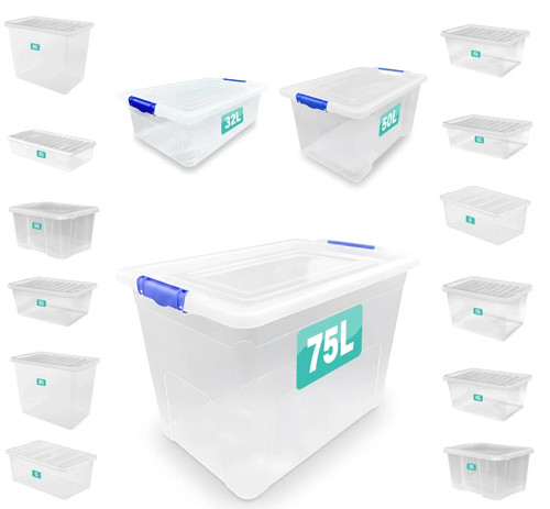 Clear plastic storage box - clear,