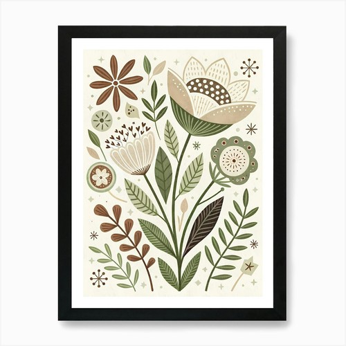 Scandinavian folk art - scandinavian, floral