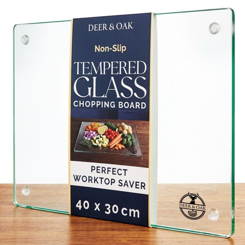 Glass chopping board 40x30cm - glass,