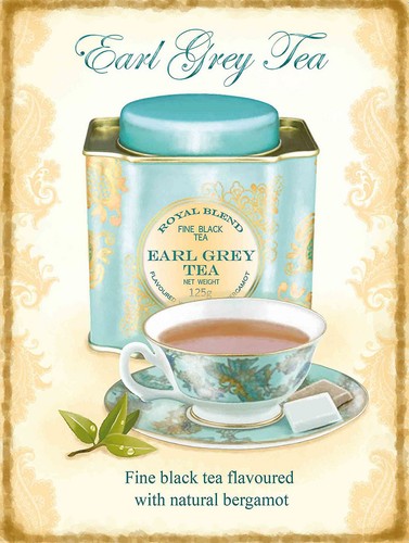 Early grey tea retro metal - grey,