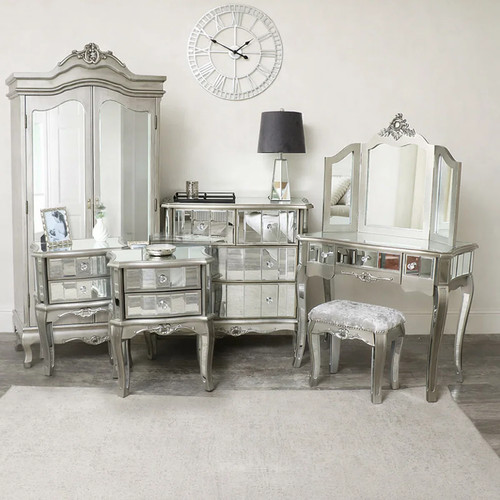 Silver mirrored bedroom