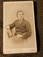 Victorian CDV Photo Man w/ Moustache NAMED - Currey, Bolton
