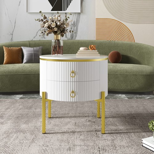 Round side table drawers - round,