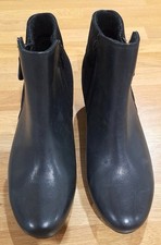 LOVELY LADIES HOTTER DELIGHT BLACK LEATHER ANKLE BOOTS - SIZE 6 STD - BNWOB