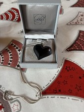 Black Lalique Heart Pendant