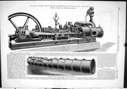 Antique print 1886 steam - antique, pump