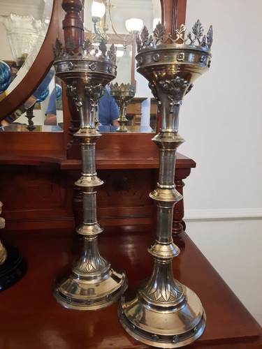 Antique silver plated pair - silver,