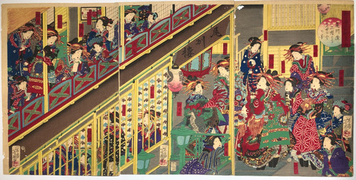 Yoshiiku woodblock print - yoshiiku,