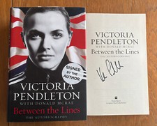 VICTORIA PENDLETON SIGNED Between the Lines Olympic Cyclist Autobiography 1st Ed