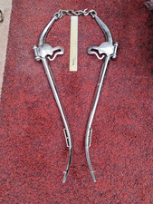Pair Chrome Metal Fixed Horse Hames 85cm L@@K