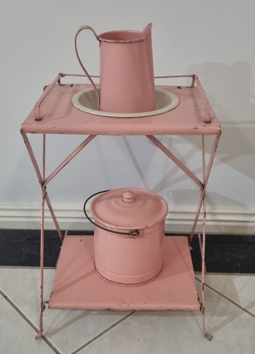 Antique french pink enamel - french,