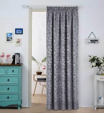 Lined Pencil Pleat Door Curtain Sundour Buckingham Grey