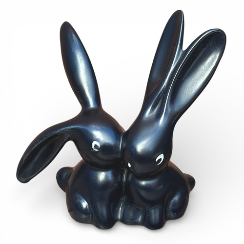Vintage black ceramic kissing - vintage,