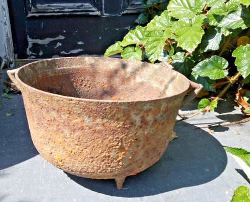 Antique large rusted cast - cast, iron