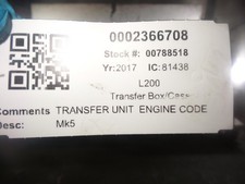 2017 MITSUBISHI L200 Mk5 2.4 Diesel Automatic Transfer Box 3200A203 510