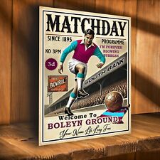 PERSONALISED WEST HAM FOOTBALL PROGRAMME METAL WALL SIGN RETRO MATCH DAY GIFT