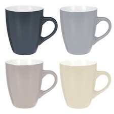 Coffee Mugs Coloured Porcelain Stoneware Tea Hot Drinks Colourful Mug 340ml 4x