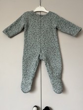 Floral Padded Sleepsuit  Age 6-9 Months Blue Sage Ditsy Floral Print Grippy Sole