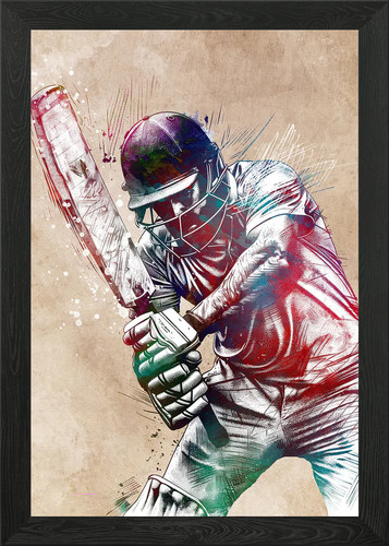 Cricket player watercolor art - cricket,