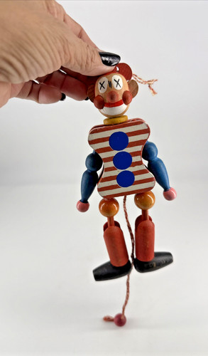 Handcrafted wooden clown - wooden,